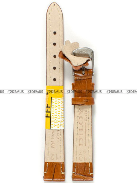 Skórzany pasek do zegarka Diloy 402.12.3, 12 mm, Brązowy