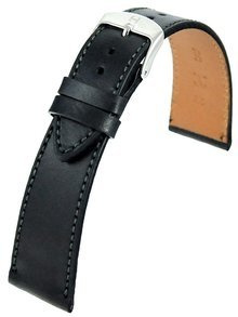 Skórzany pasek do zegarka Horido 9407.01.22S, 22 mm, Czarny