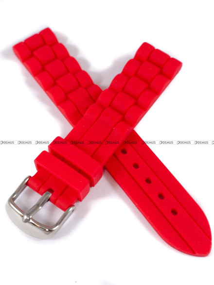 Silikonowy pasek do zegarka Chermond PG4.18.4, 18 mm, Czerwony