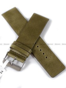 Skórzany pasek do zegarka LAVVU LSCUG24, 24 mm, Zielony