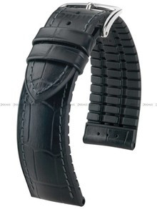 Skórzano-kauczukowy pasek do zegarka Hirsch 0925028050-2-20, 20 mm, Czarny