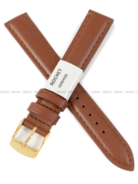 Pasek skórzany do zegarka - Rochet Miami 5411603ST - 16 mm - Brązowy
