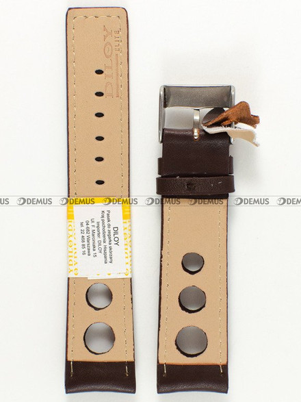 Skórzany pasek do zegarka Diloy P355.22.2, 22 mm, Brązowy