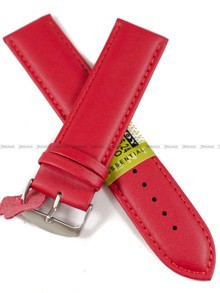 Skórzany pasek do zegarka Diloy 302EL.24.6, 24 mm, Czerwony