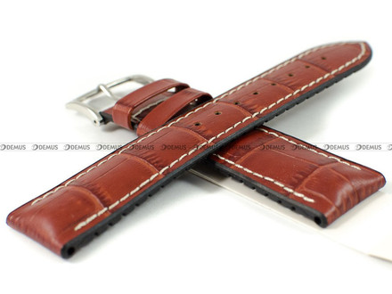 Skórzano-kauczukowy pasek do zegarka Hirsch 0925128070-2-22, 22 mm, Brązowy
