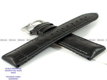 Skórzano-kauczukowy pasek do zegarka Hirsch 0925028050-2-24, 24 mm, Czarny