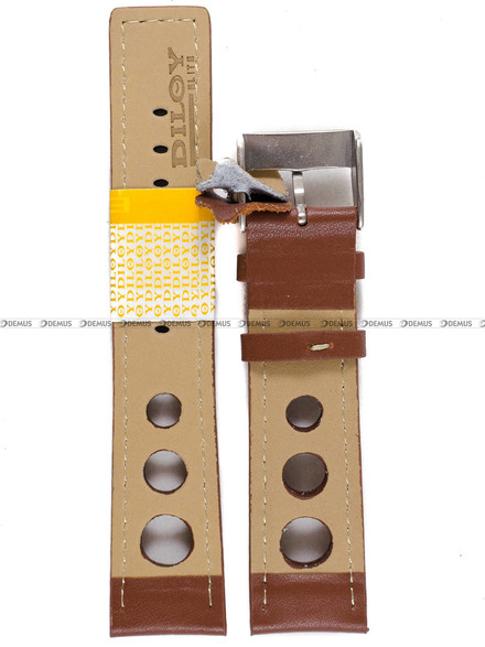 Skórzany pasek do zegarka Diloy P355.22.8, 22 mm, Brązowy