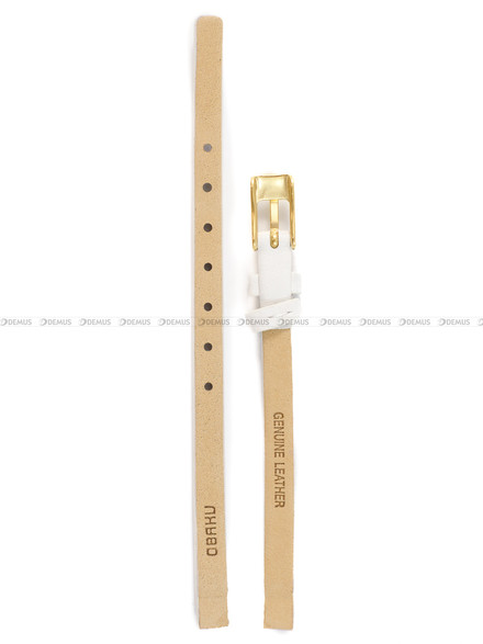 Skórzany pasek do zegarka Obaku V129LGIRW, 6 mm, Biały