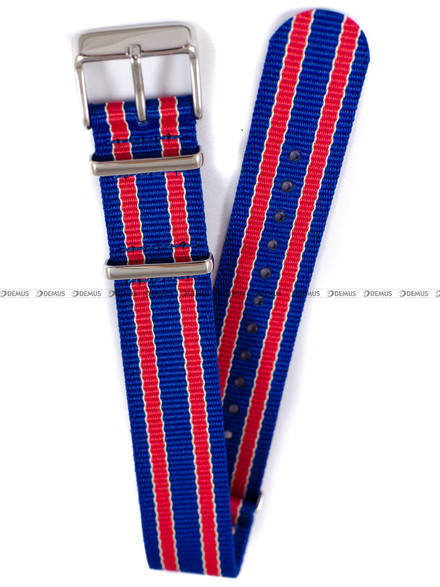Nylonowy pasek do zegarka Timex PW7C07100, 20 mm, Niebieski, Czerwony