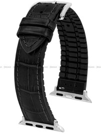 Pasek skórzano-kauczukowy z adapterem do Apple Watch - Hirsch Paul 0925028050AD-2-22 - 22 mm - Zestaw