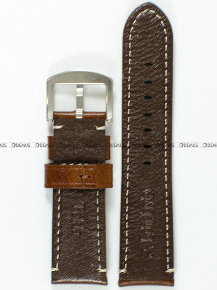 Skórzany pasek do zegarka Tekla PT49.24.2.7, 24 mm, Brązowy