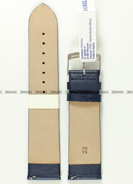 Skórzany pasek do zegarka Morellato A01X5200875062CR22, 22 mm, Niebieski