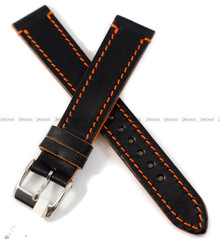 Skórzany pasek do zegarka LAVVU LSPBO18, 18 mm, Czarny