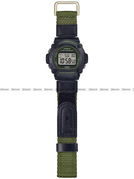 Casio W 219HB 3AVEF Zegarek Męski - Zapięcie na rzep