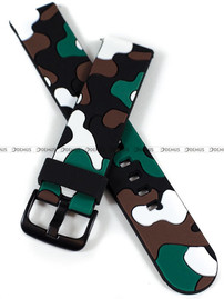 Silikonowy pasek do zegarka Demus PGS1.20.1.2.3.7, 20 mm, Brązowy, Czarny, Biały, Zielony