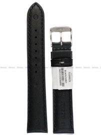 Pasek skórzany do zegarka - Rochet Neptune 7230621 - 18 mm - Czarny szare przyszycie