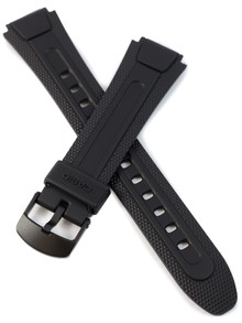 Pasek do zegarka z tworzywa Casio AW-81, 18 mm, Czarny