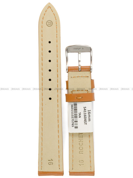 Pasek skórzany do zegarka - Rochet Miami 5411604ST - 16 mm - Brązowy