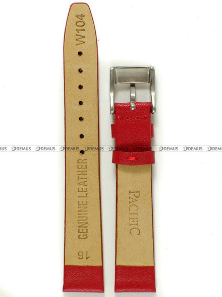 Skórzany pasek do zegarka Pacific W104.16.4, 16 mm, Czerwony