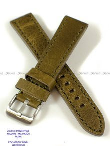 Skórzany pasek do zegarka Pacific W48.24.9.9, 24 mm, Zielony