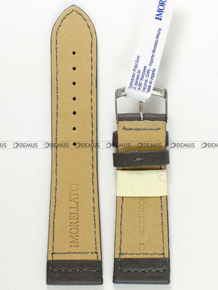 Skórzany pasek do zegarka Morellato A01X4472A39091CR24, 24 mm, Popielaty