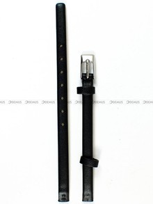 Skórzany pasek do zegarka Obaku V129LCIRB, 6 mm, Czarny