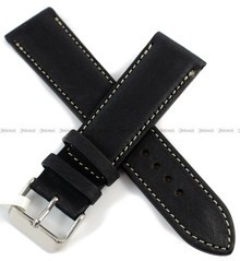 Skórzany pasek do zegarka LAVVU LSRUB22, 22 mm, Czarny