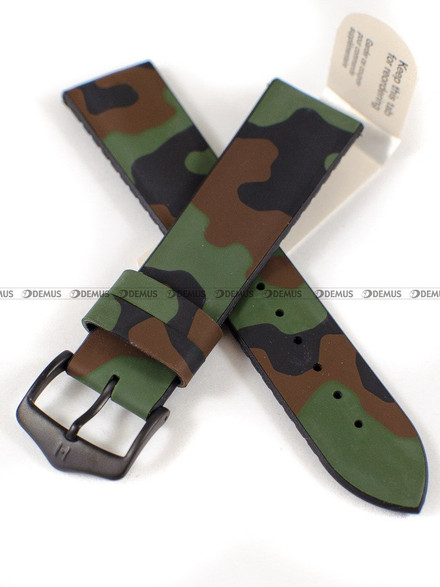 Kauczukowy pasek do zegarka Hirsch 0925088040-5-22, 22 mm, Czarny, Zielony, Brązowy, Moro