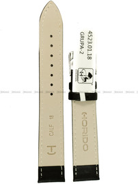 Skórzany pasek do zegarka Horido 4523.01.18S, 18 mm, Czarny