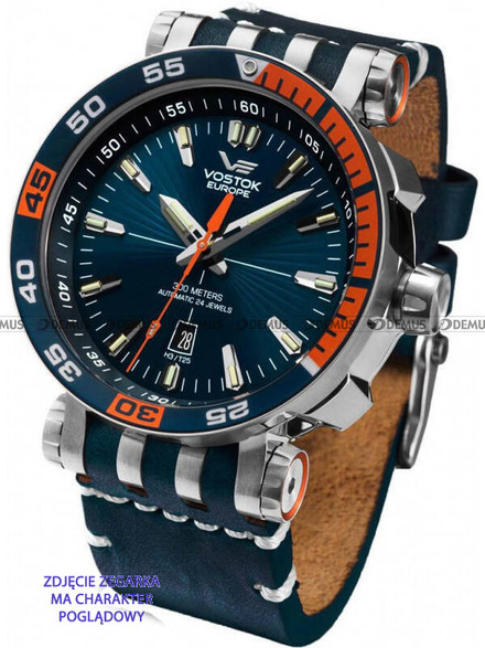 Skórzany pasek do zegarka Vostok VE-Energia-20-Leather-Blue-S, 20 mm, Granatowy