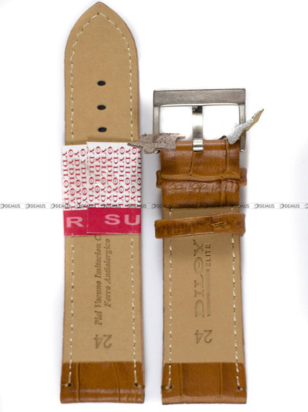 Skórzany pasek do zegarka Diloy 361.24.3, 24 mm, Brązowy