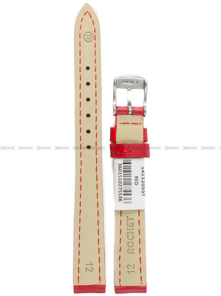 Pasek skórzany do zegarka - Rochet Miami 5411205ST - 12 mm - Czerwony