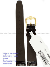 Pasek skórzany z krokodyla do zegarka - Hirsch Prestige Croco 02208110-1-14 - 14 mm - zwężany