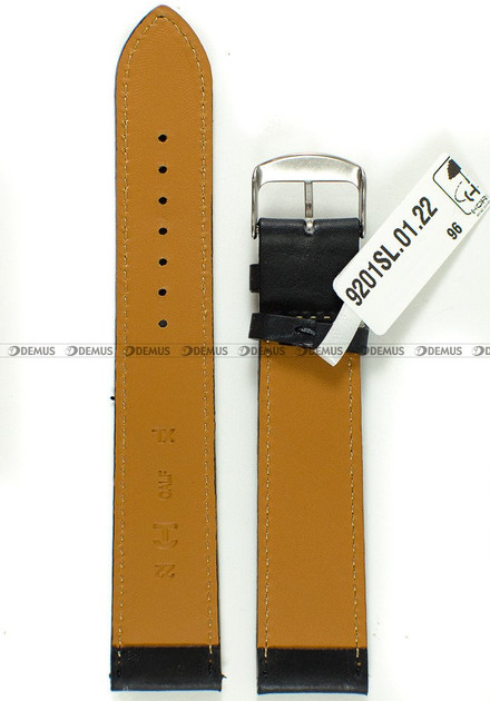 Skórzany pasek do zegarka Horido 9201SL.01.22S, 22 mm, Czarny