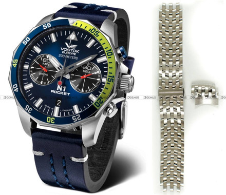 Vostok Europe N1 Rocket 6S21-225A708B2 Zegarek Męski - Zestaw
