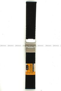 Poliuretanowy pasek do zegarka Diloy SBR30.22.1, 22 mm, Czarny