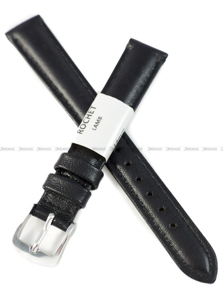 Pasek skórzany do zegarka - Rochet Screen 6330401 - 14 mm - Czarny