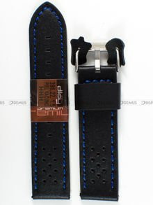 Skórzany pasek do zegarka Diloy 398.22.1.5, 22 mm, Czarny