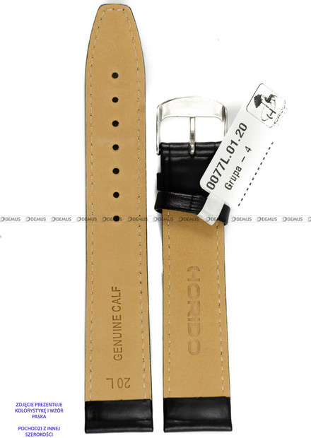 Skórzany pasek do zegarka Horido 0077L.01.18S, 18 mm, Czarny
