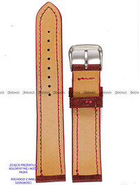 Pasek skórzany ręcznie robiony A. Kucharski Leather - Badalassi Carlo Pueblo - Coccinella/Red - 22 mm