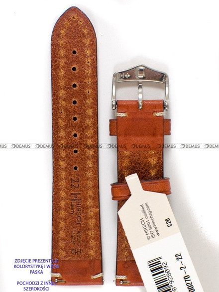 Skórzany pasek do zegarka Hirsch 10900270-2-24, 24 mm, Brązowy