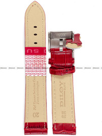 Skórzany pasek do zegarka Diloy 361.20.4, 20 mm, Bordowy