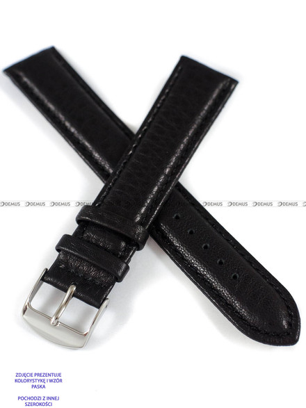 Skórzany pasek do zegarka Horido 0074L.01.22S, 22 mm, Czarny