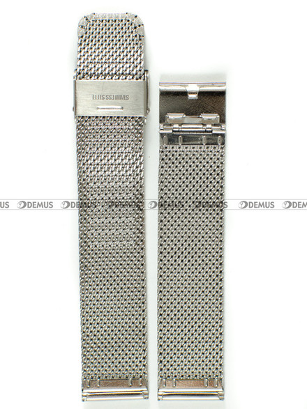 Siateczkowa (mesh) bransoleta do zegarka Demus Bra7, 20 mm, Srebrna