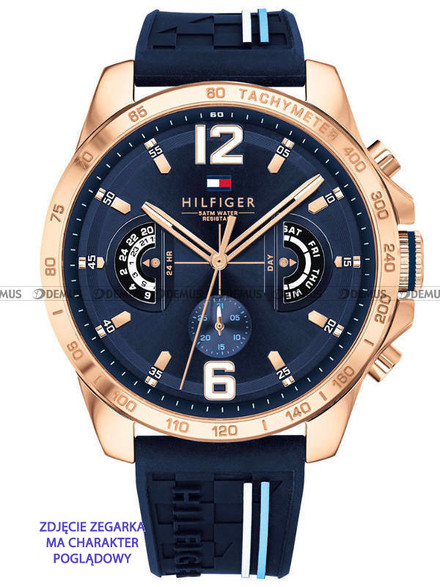 Silikonowy pasek do zegarka Tommy Hilfiger Tommy-Hilfiger-1791474, 22 mm, Niebieski