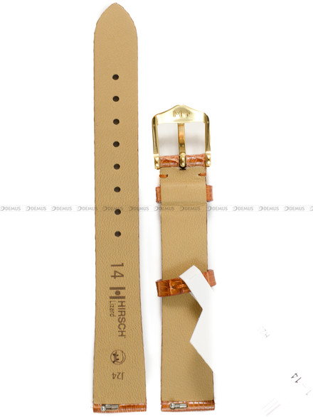 Pasek skórzany z jaszczurki do zegarka - Hirsch Lizard 01866170-1-14 - 14 mm