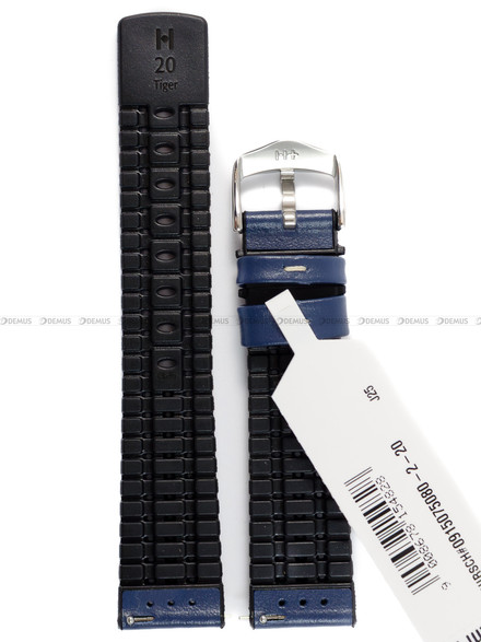 Skórzano-kauczukowy pasek do zegarka Hirsch 0915075080-2-20, 20 mm, Czerwony