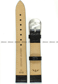 Skórzany pasek do zegarka Bisset BS-156-16-1 XL, 16 mm, Czarny