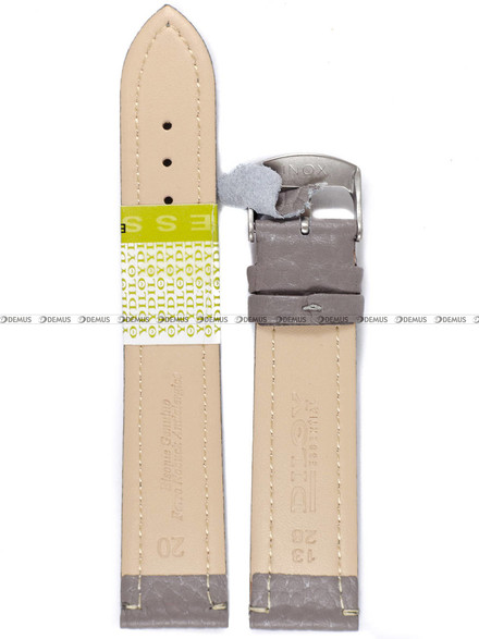 Skórzany pasek do zegarka Diloy P178.20.7, 20 mm, Popielaty