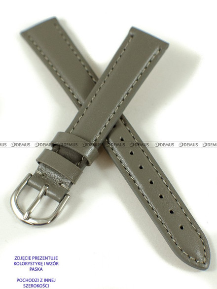 Skórzany pasek do zegarka Pacific W33L.14.6.6, 14 mm, Szary
